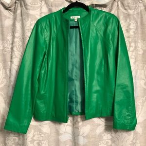 Yvonne le Marie green genuine leather jacket